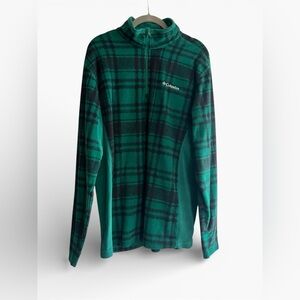 Columbia Green Checkered Fleece Jacket
